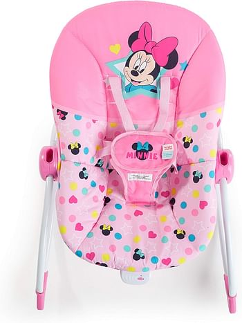 Bright Starts Disney Baby Infant To Toddler Rocker With Soothing Vibrations, Minnie Mouse Stars & Smiles, Ages Newborn +