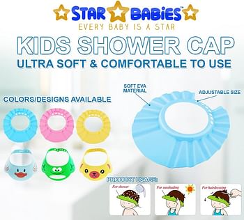 Star Babies Kids Shower Cap - Blue, Piece Of 1