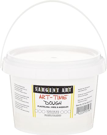 Sargent Art 1-Pound Art-Time Dough, White, Non-Toxic, Very Malleable, Adaptable, Easy Storage, Reusable