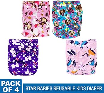 Star Babies REUsable Swimming Diaper Pack Of 4, Pack Of 1, One Size