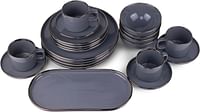 Bone China 21-Pieces Stoneware Dinnerware Set for 4 Kitchen Ceramic Crockery - Noma