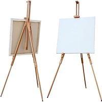 AZJ Adjustable Artist Easel Stand Solid Beech Wood Portable Collapsible Telescopic Tripod Easel Painting Drawing Canvas Sketchbook