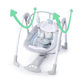 Ingenuity Compact Lightweight Portable Baby Swing with Music, Nature Sounds and Battery-Saving Technology - Abernathy, 0-9 Months