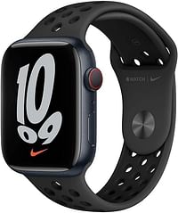 Apple Watch Nike Series 7 (GPS + Cellular, 45MM) - Midnight Aluminum Case with Anthracite Black Nike Sport Band