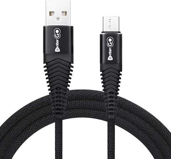 Enter Go - Slay Star M Super Strong braided Long Neck Charge & Sync Cable/Micro USB/ 2.1 Charge & Sync Black