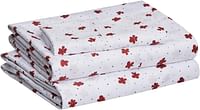 Amazn Basics Lightweight Super Soft Easy Care Microfiber Bed Sheet Set With 14” Deep Pockets - Twin XL-Red Poppies