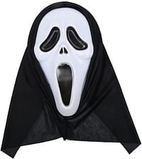 Goldedge Scream Mask Ghost Full Head Masks Scary for Halloween Black, M, MK-12B
