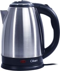Clikon - Stainless Steel Cordless Electric Kettle With Led Indicator - 1.8 Liter Volume Capacity - High Grade Steel Body - Boil Dry Protection - Silver & Grey - Ck5125