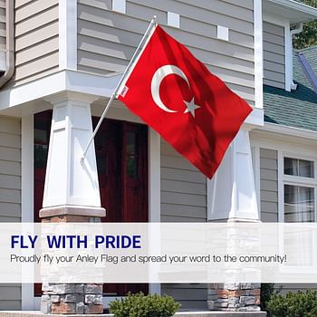 ANLEY Fly Breeze 3x5 Foot Turkey Flag - Vivid Color and UV Fade Resistant - Canvas Header and Double Stitched - Turkish Flags Polyester with Brass Grommets 3 x 5 Ft