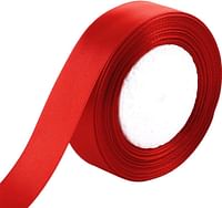 Rosymoment Ribbon Satin Fabric For Gift Package Wrapping Hair Bow Clips Making Crafting Sewing Wedding Decorations Width 2.5Cm*25Yards Rbn-8565 - Red