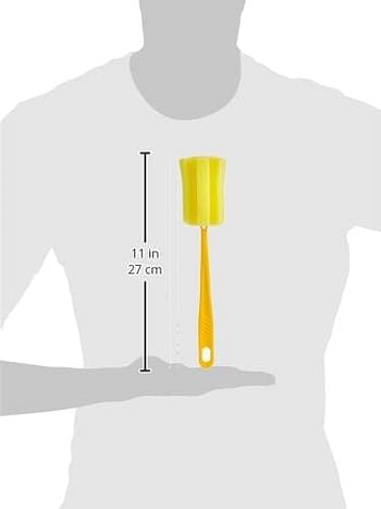 Goldedge Yellow Sponge With Hanle Inside bottle Cleaner