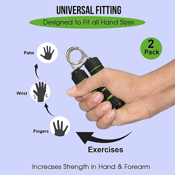 Mayor Nova 2 Pack Foam Hand Grip Exerciser Strengthener | Grip Trainer for Wrist and Forearm Workout | Carpal Tunnel Squeeze Therapy