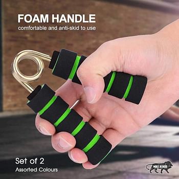 Mayor Nova 2 Pack Foam Hand Grip Exerciser Strengthener | Grip Trainer for Wrist and Forearm Workout | Carpal Tunnel Squeeze Therapy