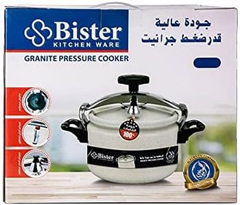 Bister Granite Aluminium Pressure Cooker For Fast Cooker -5 Liters -Pressure Pot -White & Silver