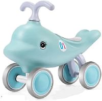 UKR Ride-On Dolphin Blue 4 Wheels Kids' Balance Ride on Animals Push Toy Toddlers Activity, 1-3 Age