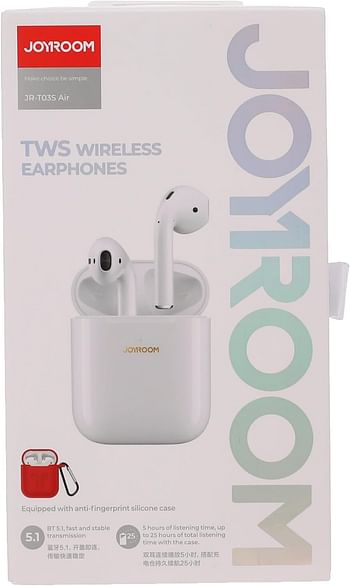 JOYROOM JR-T03S TWS BT AIRPODS WITH APPLE SUPPORT CONNECT /White/One Size