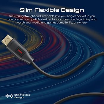 Promate HDMI 2.0 Cable, 4K@60Hz HDMI to HDMI Slim 3m Cable with 3D Video Support, 18Gbps Bandwidth, Ethernet Support and Gold-Plated Connectors for Laptops, Smart TVs, Monitors, ProLink4K60-300