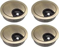 IBAMA 4 Pack Desk Grommet 50mm Cable Hole Cover Through Computer Table Desk Countertops Office Equipment Wire Organizer Cable Management Fits 2"（50mm) Hole - Bronze