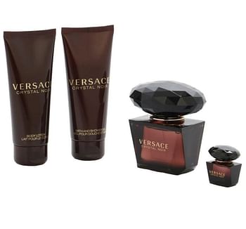Versace Crystal Noir Gift Set Eau de Toilette (90ml + Mini 5ml + Body Lotion 100ml + S/ Gel 100ml)