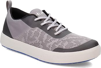 HUK Mahi Lace-up Shoe Wet Traction and Lightweight Fishing Shoes Men's Boat Shoe/44 EU/Overcast Grey