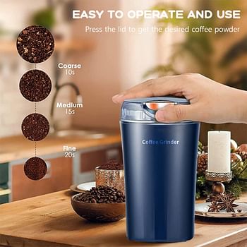 ECVV Electric Kitchen Grinder Mixer - Electric Coffee Grinders for Spices-Seeds- Herbs- and Coffee Beans-Spice Blender and Espresso Grinder-Wet and Dry Grinder Stainless Steel