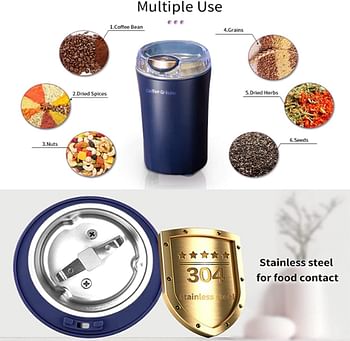 ECVV Electric Kitchen Grinder Mixer - Electric Coffee Grinders for Spices-Seeds- Herbs- and Coffee Beans-Spice Blender and Espresso Grinder-Wet and Dry Grinder Stainless Steel