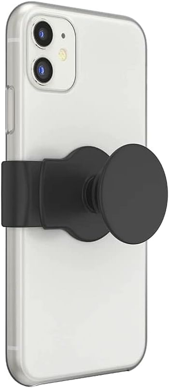 PopSockets PopGrip Slide Stretch Non-Adhesive Phone Grip & Stand With a Swappable Top for Phones with Round Edges - Black