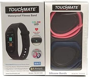 TOUCHMATE Waterproof Fitness Band with 2 Free Belts, Bluetooth