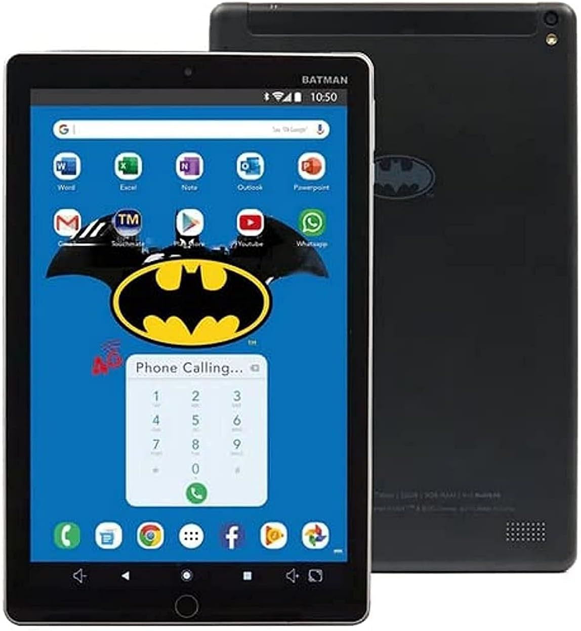 BATMAN 10.1” 1280 x 800 Pixel IPS Panel, 4G Calling, 32GB, 3GB RAM, Android 11 with Microsoft Office (TM-MID1065BT)