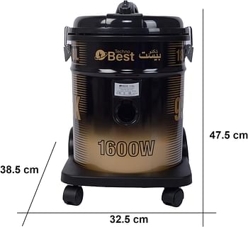 Techno Best 1600W Drum Vaccum Cleaner, 18 Liter Capacity-BVC-018