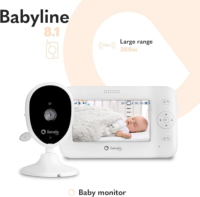 ليونيلو جهاز مراقبة الأطفال بيبي لاين 8.1 من قطعتين - باللون الأبيض