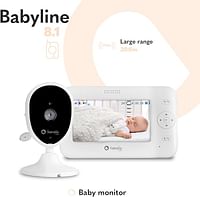 ليونيلو جهاز مراقبة الأطفال بيبي لاين 8.1 من قطعتين - باللون الأبيض