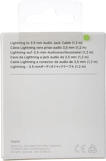 Apple Lightning to 3.5mm Audio Jack (1.2m), Wired