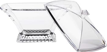 Azad Homeware Rectangle Acrylic Large Candy Bowl With Lid -340Ml -Clear - S0109869