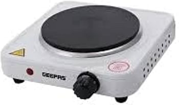 Geepas GHP32013 1000W Electric Single Hot Plate for Flexible & Precise Table Top Cooking - Cast Iron Heating Plate