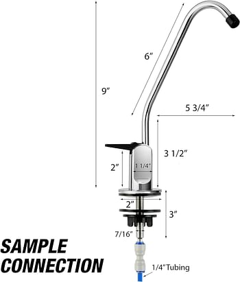 iSpring GB1 Lead-Free Reverse Osmosis Filter Drinking Water, Standard Non-Air Gap RO Faucet, Chrome