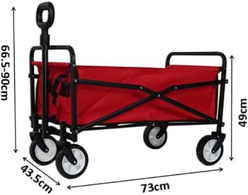 Folding Collapsible Beach Wagon Maximum Load 60KG Foldable Portable Shopping Utility Cart Garden Yard Wagons Carts with Terrain Wheel Fit for Sand Outdoor Camping Sports (Black)