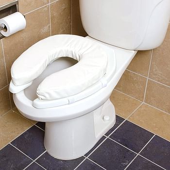 DMI Raised Toilet Seat Cushion Seat Cushion and Seat Cover to Add Extra Padding to the Toilet Seat while Relieving Pressure, Tear Resistant, FSA & HSA Eligible, 2 Inch Pad, White