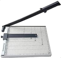 Paper Cutter with Metal Base, Paper Trimmer with Multi Sheet Capacity, Heavy Duty Blade for Photo Craft Cardstock, Large Paper Cutter - Black White