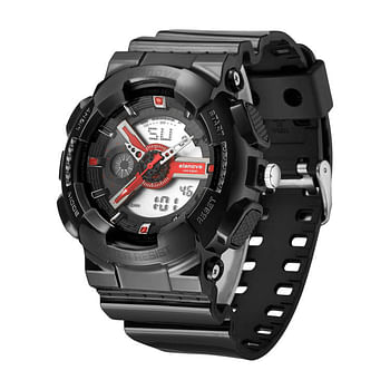 Elanova Men's Rubber Analog Digital Watch EL908 Black