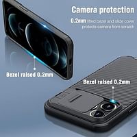 Nillkin For Iphone 13 Pro Case With Slide Camera Cover - Shockproof - Lens Protection - Heavy Duty Protective Bumper Hard Pc Back And Soft Silicone Edge 6.1 Inch - Black
