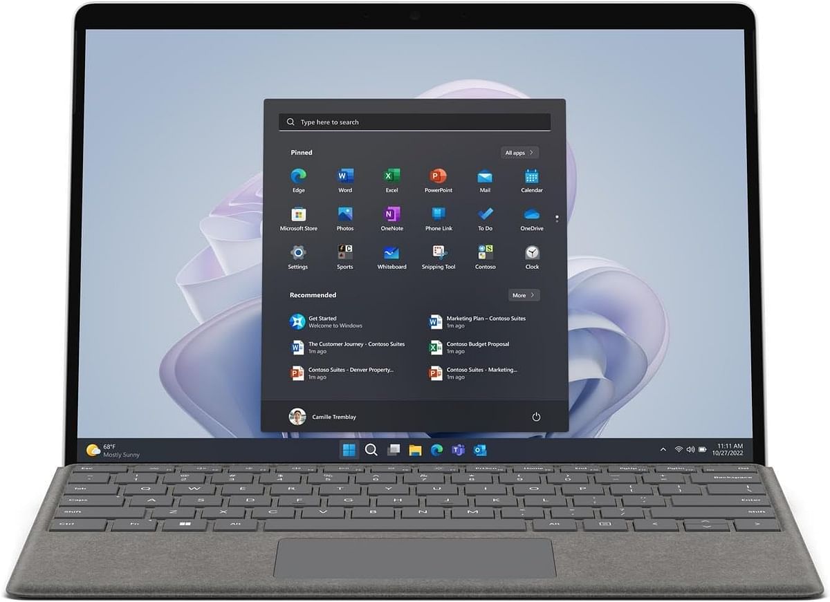 Microsoft QEZ-00008 Surface Pro 9, 13 Inch Touchscreen 2-in-1 Laptop/Tablet PC, Intel Evo Core i5-1235U, 8GB RAM, 256GB SSD, 12th Gen, Windows 11 Home, Silver,