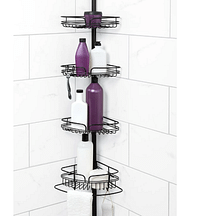 Bronze Shower Caddy with 4 Shelves, Zenna Home Tension Pole