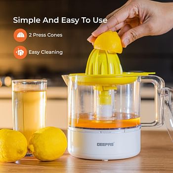 GEEPAS Juicer 1 L 25 W GCJ9900 Yellow/white