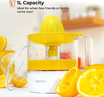 GEEPAS Juicer 1 L 25 W GCJ9900 Yellow/white