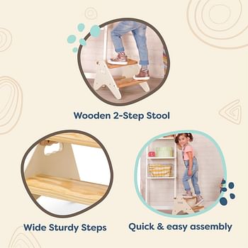 B. Spaces Wooden Step Stool - Ivory