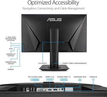 Asus VG278QR 27” Gaming Monitor 165Hz Full HD (1920 x 1080) 0.5ms G-SYNC Eye Care Display Port HDMI DVI