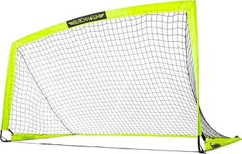 Franklin Sports Blackhawk Backyard Soccer Goal - Portable Kids Soccer Net - Pop Up Folding Indoor + Outdoor Goals - 9' x 5.5' - Optic Yellow