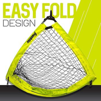 Franklin Sports Blackhawk Backyard Soccer Goal - Portable Kids Soccer Net - Pop Up Folding Indoor + Outdoor Goals - 9' x 5.5' - Optic Yellow