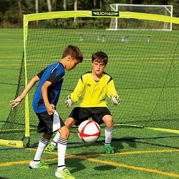 Franklin Sports Blackhawk Backyard Soccer Goal - Portable Kids Soccer Net - Pop Up Folding Indoor + Outdoor Goals - 9' x 5.5' - Optic Yellow